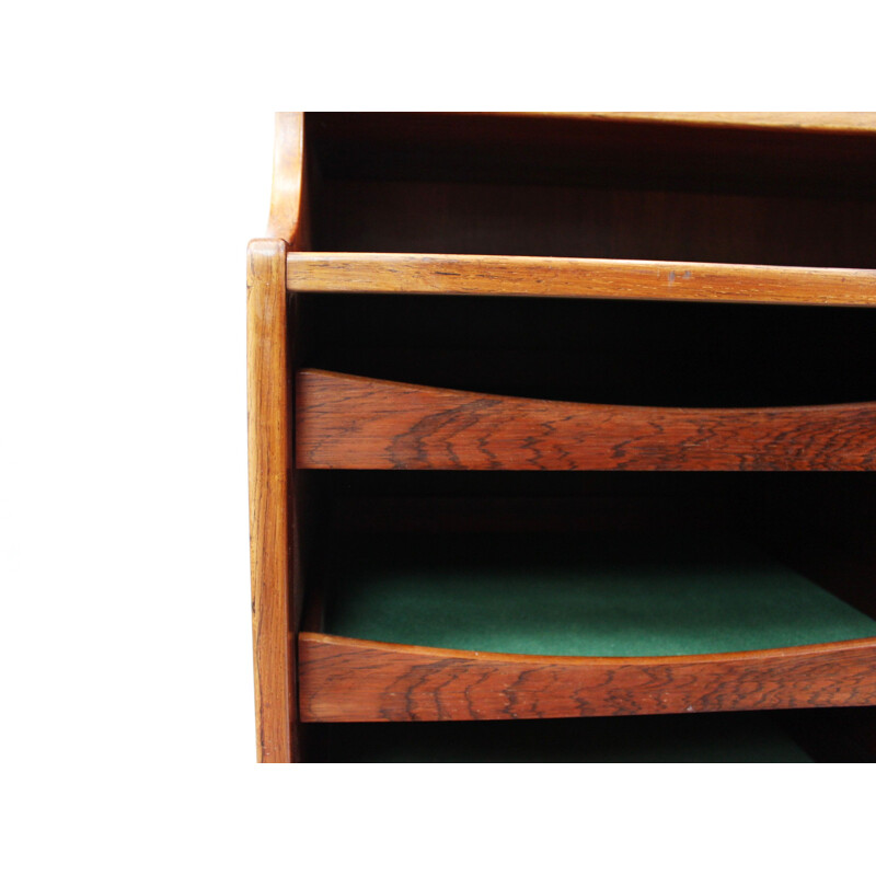 Vintage cabinet with glass doors in rosewood, Denmark 1960