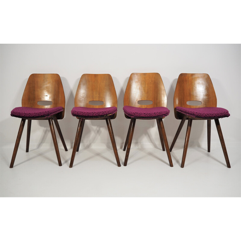 Set of 4 vintage Dining Chairs from Tatra, 1960s