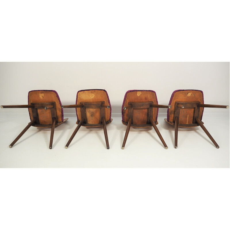 Ensemble de 4 chaises  vintage de Tatra, 1960
