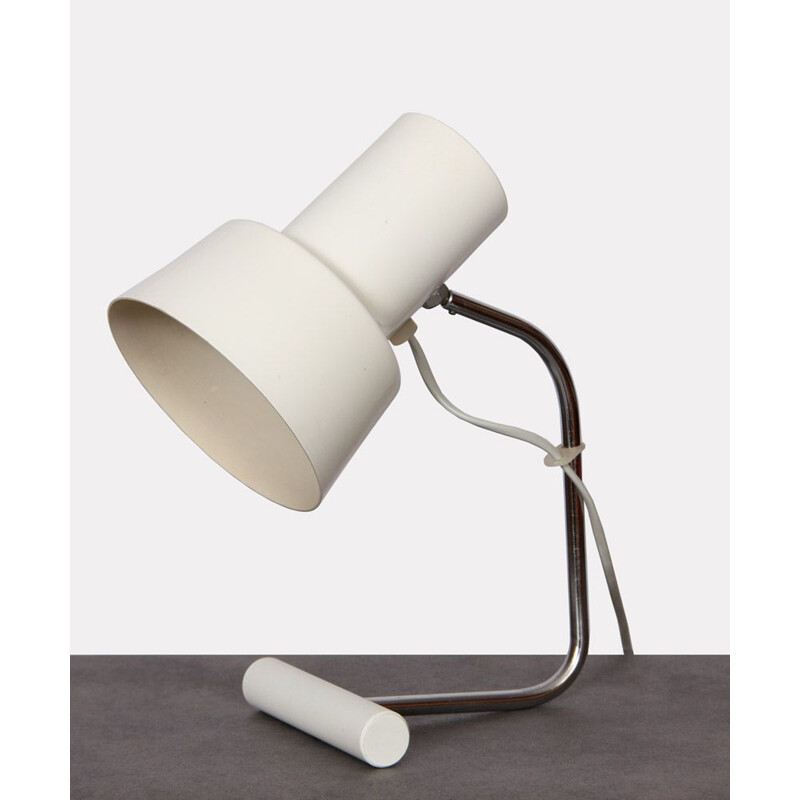 Lampe blanche vintage en métal par Josef Hurka pour Napako, 1970