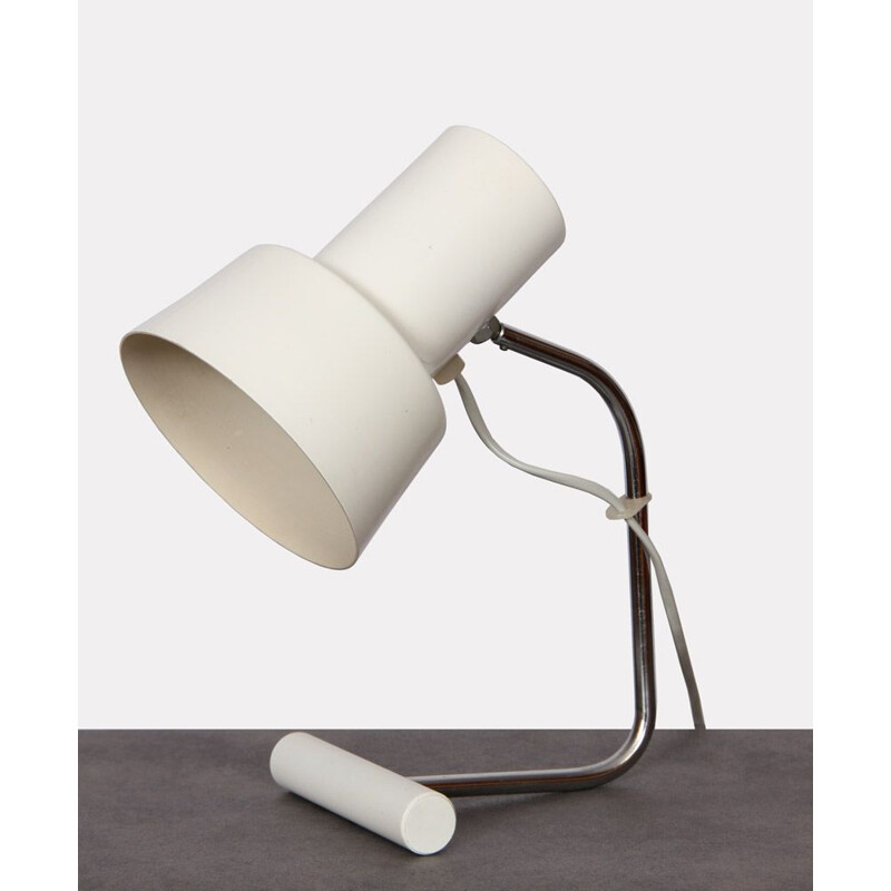 Vintage white metal lamp by Josef Hurka for Napako, 1970