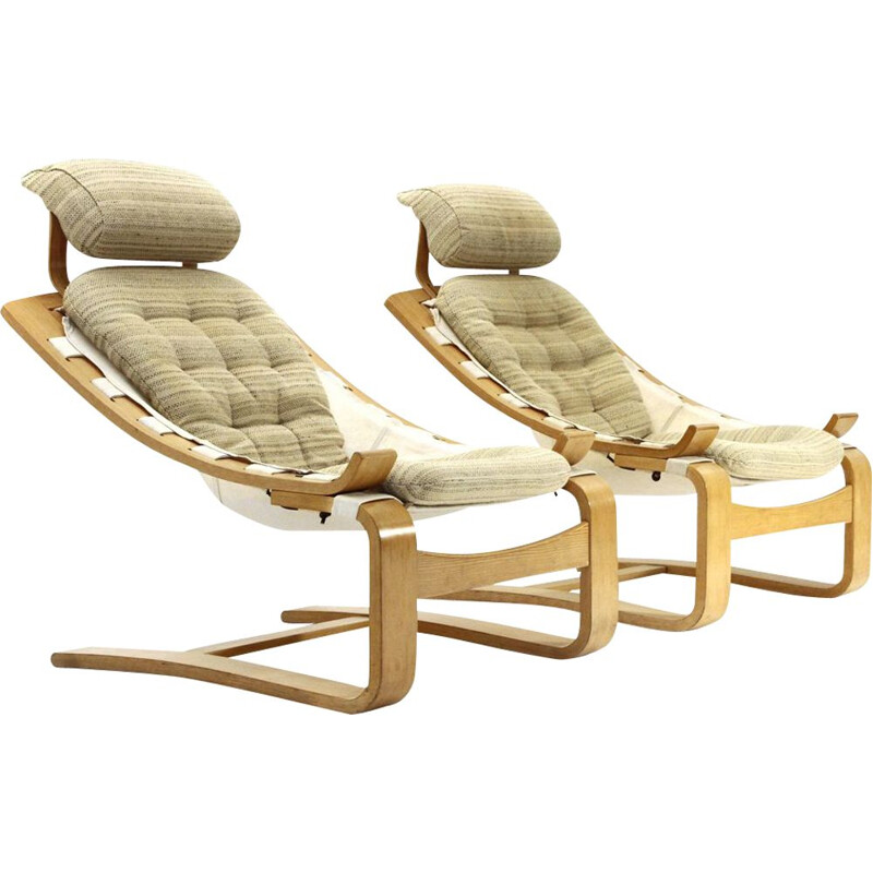 Pair of vintage Kroken armchairs by Ake Fribytter for Nelo Mobel, 1970s