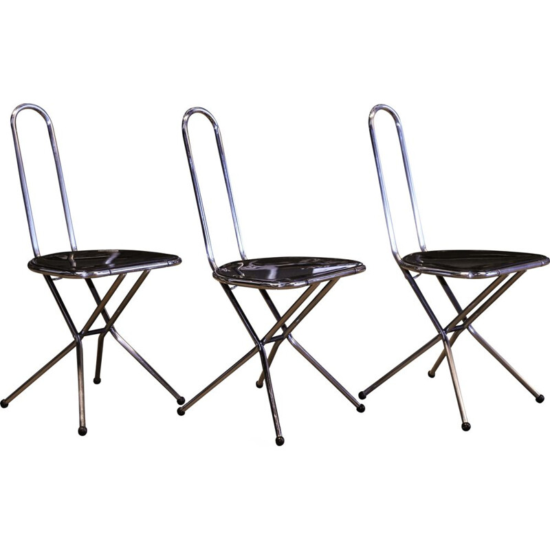 Vintage chrome folding chair by Niels Gammelgaard for Ikea, 1980