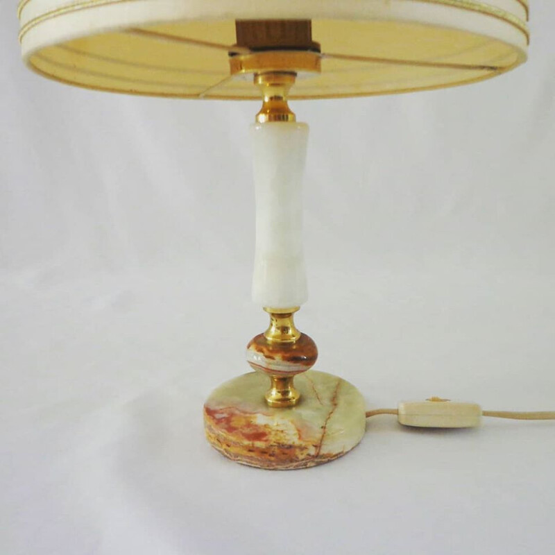 Vintage Table lamp white-cream onyx  1950s