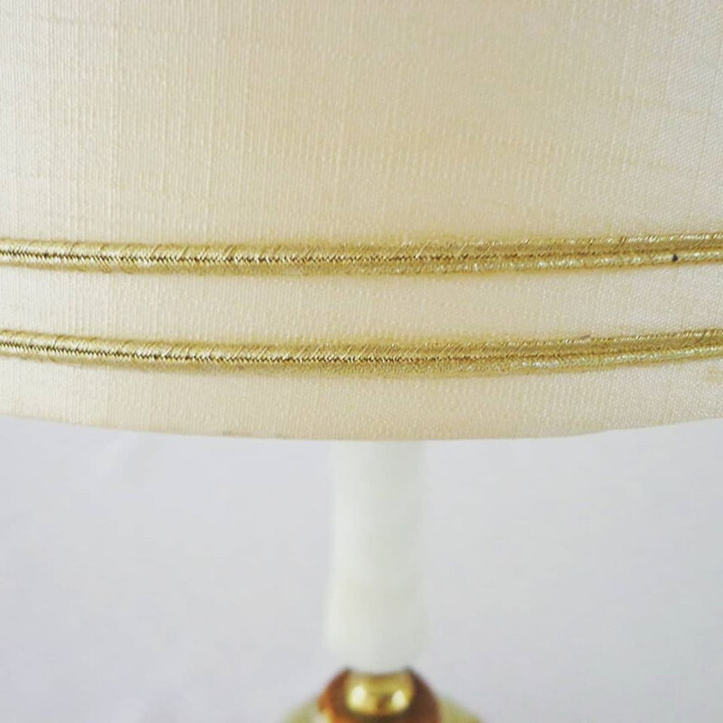 Vintage Table lamp white-cream onyx  1950s