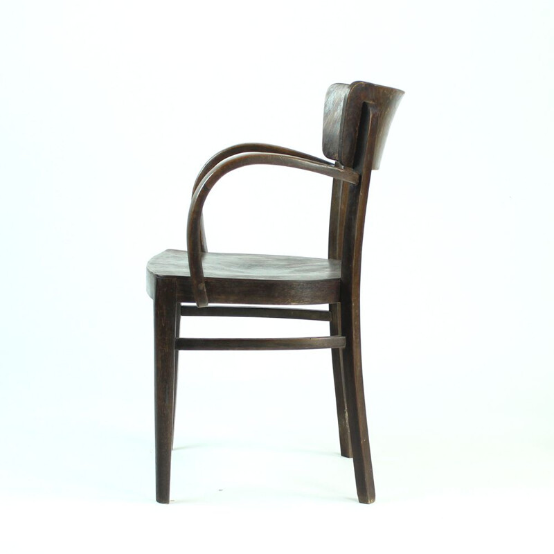 Sedia da scrivania vintage in rovere Thonet, Cecoslovacchia, 1930