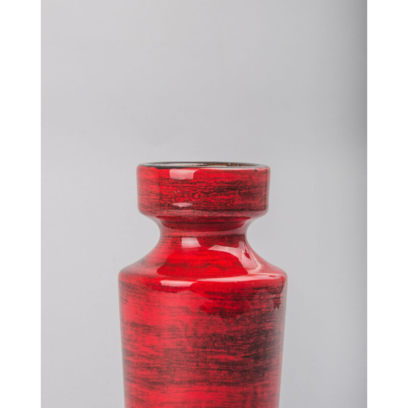 Vintage-Vase aus roter Fettlava, Deutschland 1970