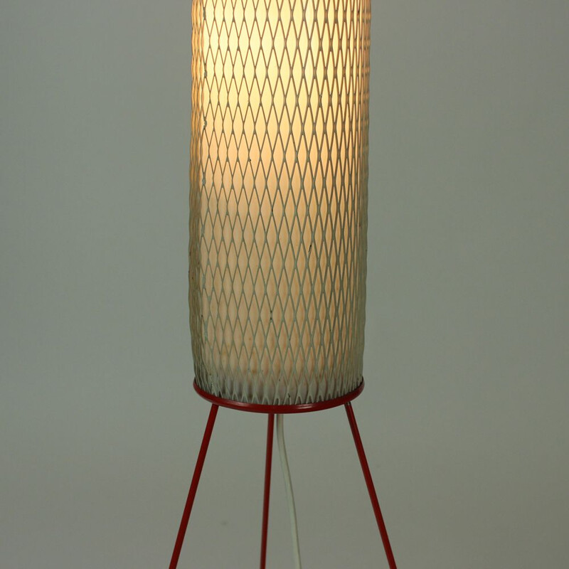 Red & White Freestanding Floor Lamp By Napako Type 1906, Czechoslovakia 1960s