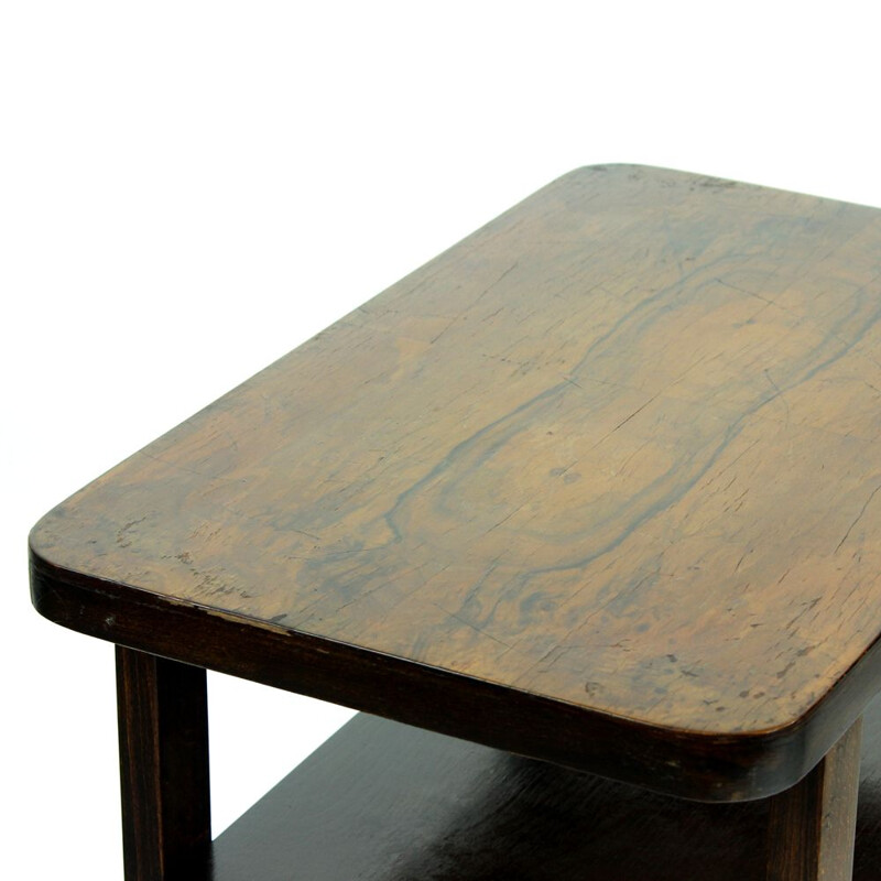 Vintage walnut veneer coffee table for Up Zavody, Czechoslovakia 1930