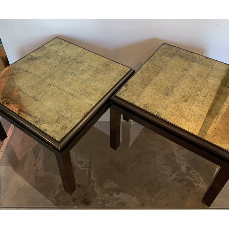 Pair of vintage coffee tables Maisons Jansen 1960