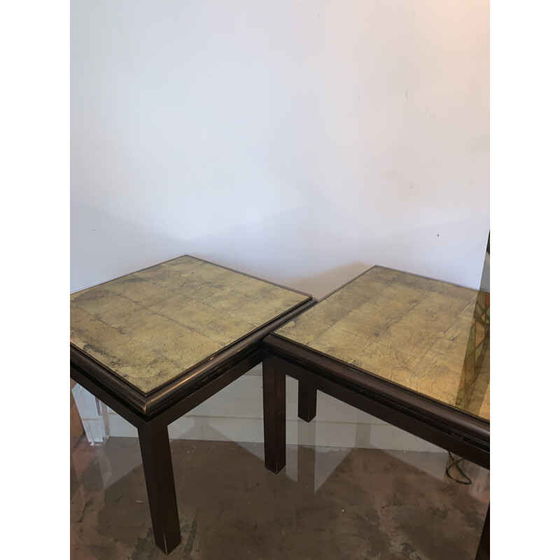 Pair of vintage coffee tables Maisons Jansen 1960