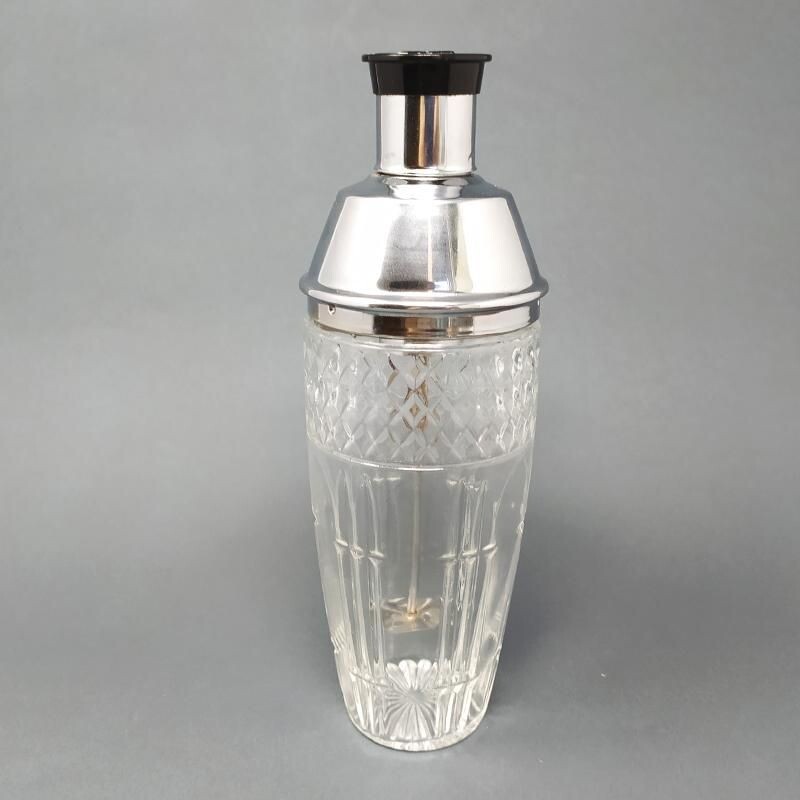 Vintage Battery Operated Cocktail Shaker in Bakelite and Crystal Italian 1950s