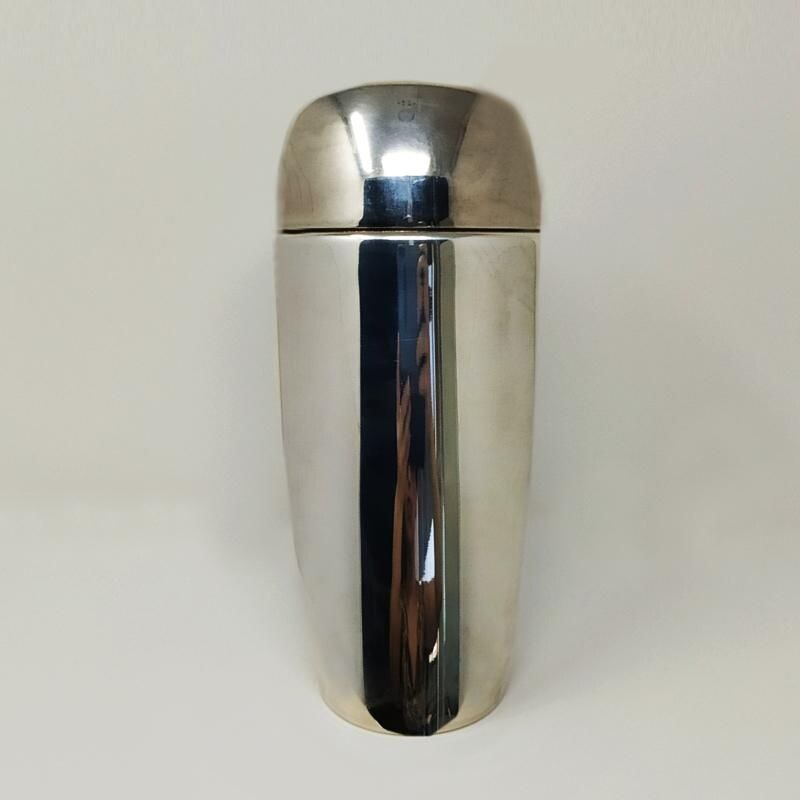 Shaker vintage en plaqué argent,Space Age italien 1960