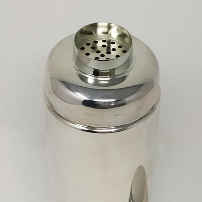 Shaker vintage en plaqué argent,Space Age italien 1960