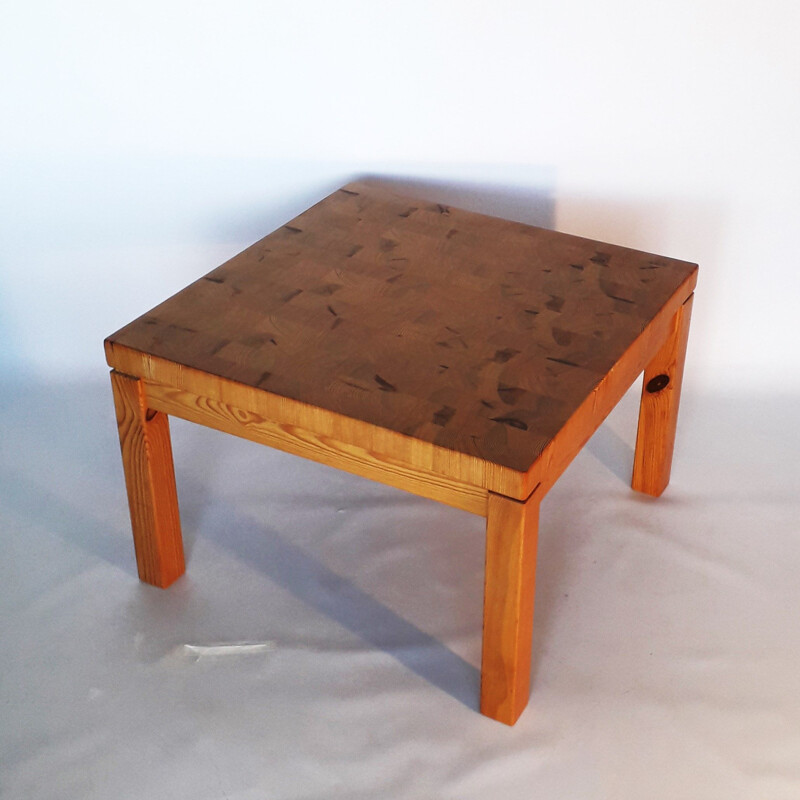 Tavolino vintage scandinavo in pino grezzo