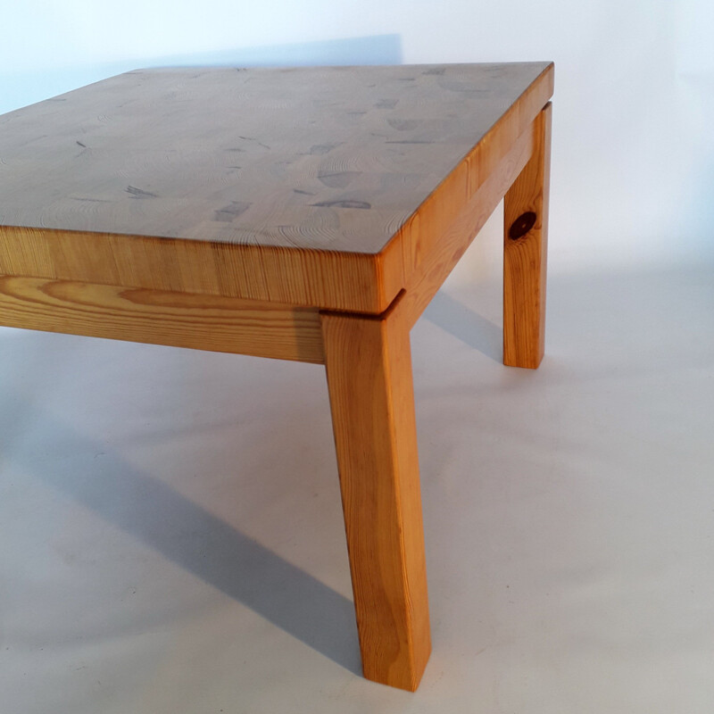 Scandinavian vintage coffee table in raw pine