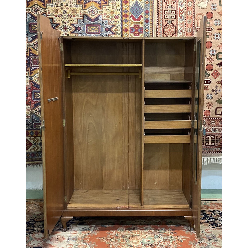 Vintage English walnut wardrobe 1930