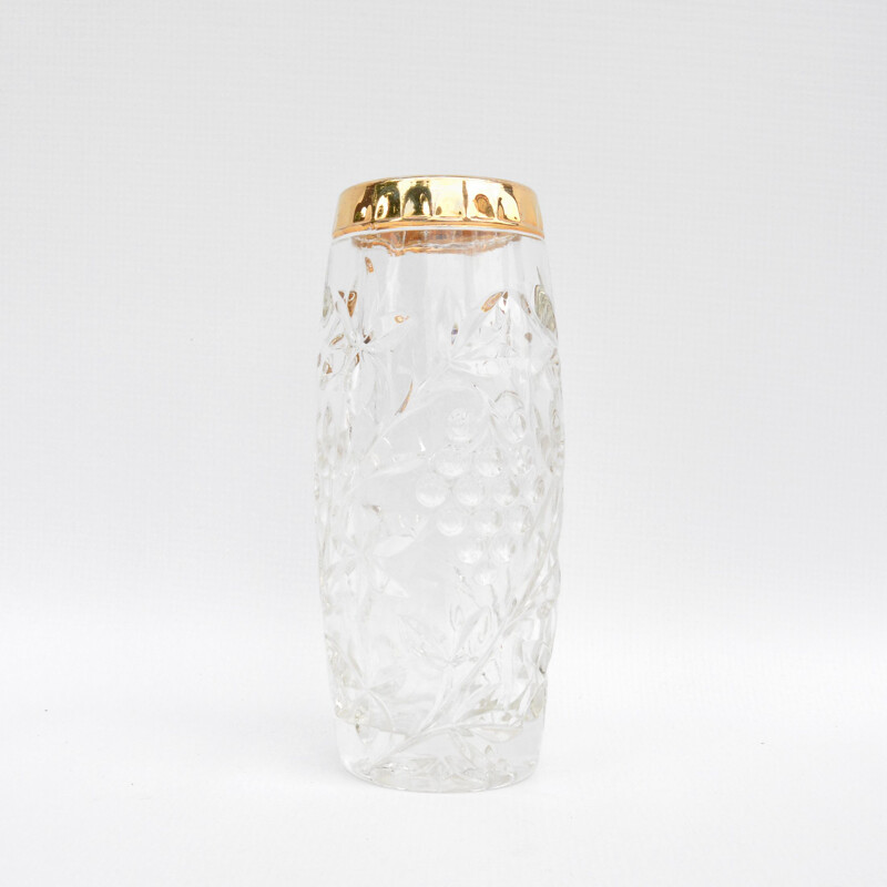 Vintage Cut crystal glass vase, England, early 20th century