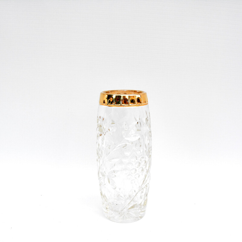 Vintage Cut crystal glass vase, England, early 20th century