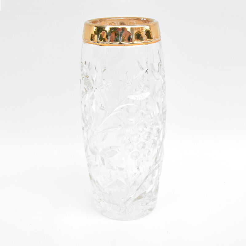 Vintage Cut crystal glass vase, England, early 20th century