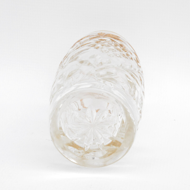 Vintage Cut crystal glass vase, England, early 20th century