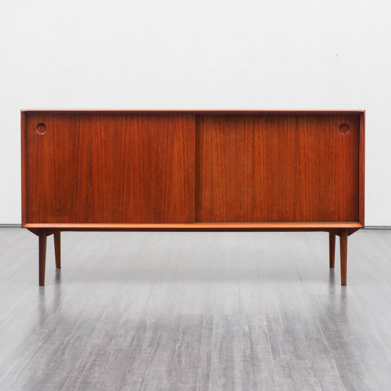 Vintage model Varia 150cm sideboard teak with sliding doors by Wilhelm Renz, 1960s 