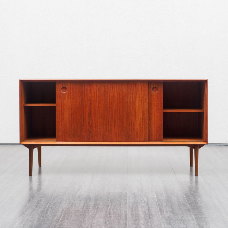 Vintage model Varia 150cm sideboard teak with sliding doors by Wilhelm Renz, 1960s 