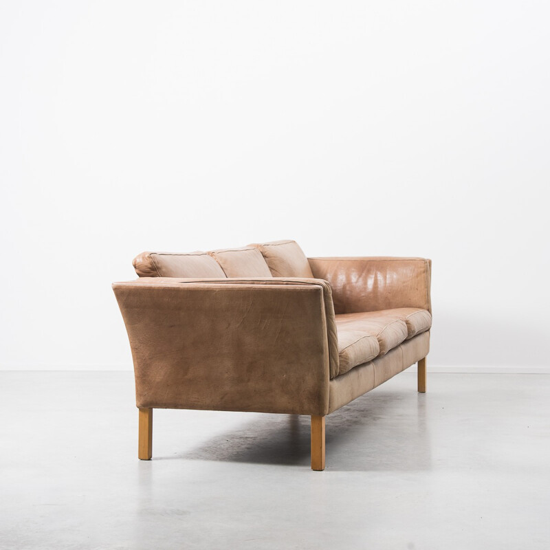 Scandinavian leather sofa, Erik JORGENSEN - 1960s