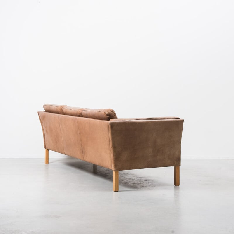 Scandinavian leather sofa, Erik JORGENSEN - 1960s
