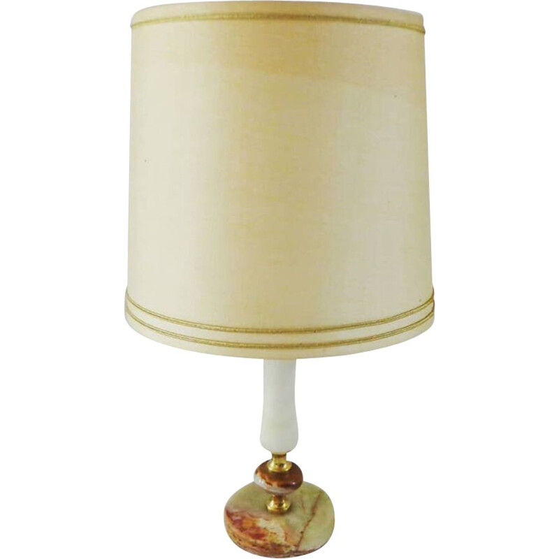 Vintage Table lamp white-cream onyx  1950s
