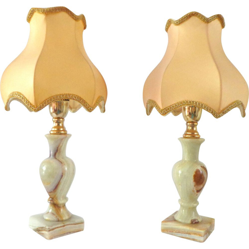 Pair of Vintage Onyx lamp