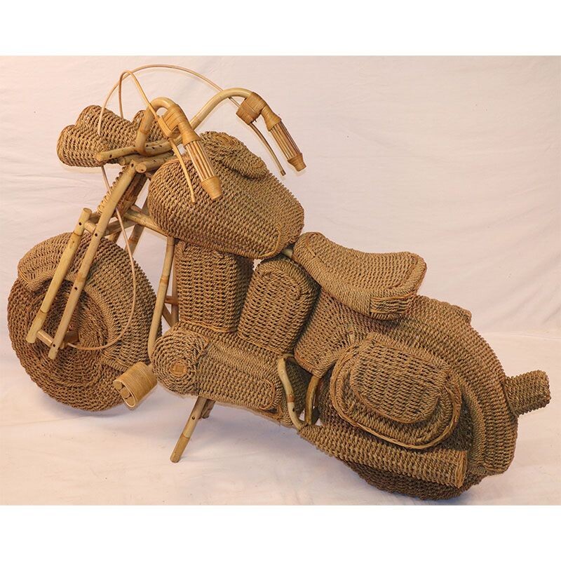 Vintage harley davidson wicker motorcycle 