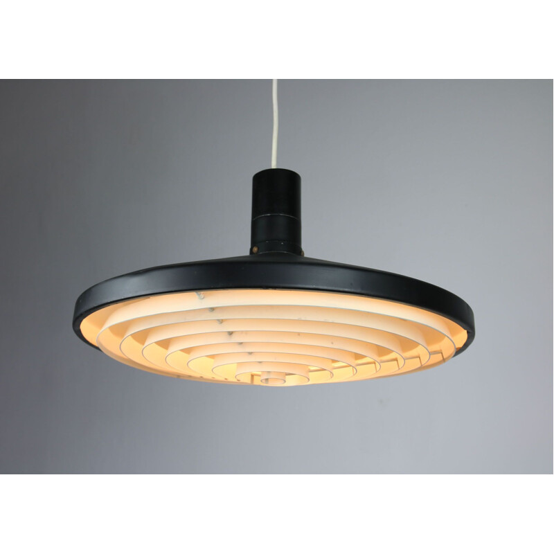 Vintage Black industrial pendant lamp,danish 1960s