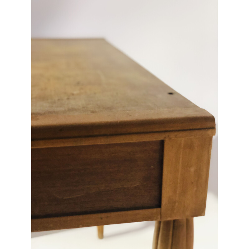 Vintage wooden two drawer desk 1940 