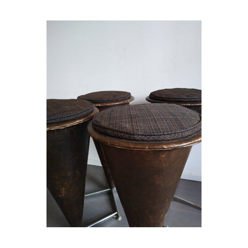 Set of 4 vintage stool by verner Panton for Plus Linje 1950