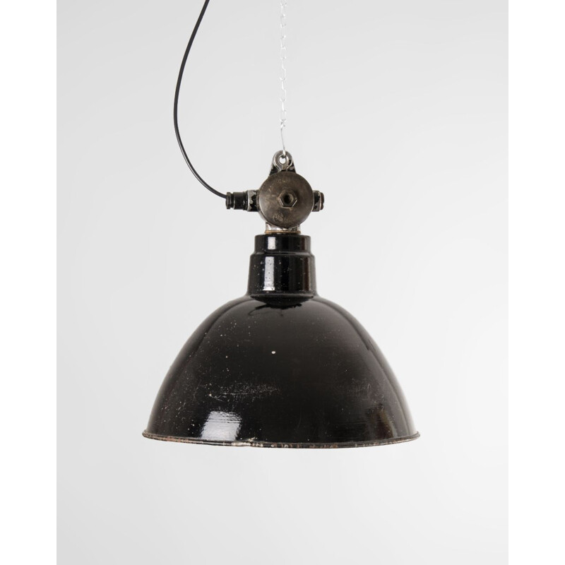 Vintage Industrial pendant lamp by LBL, Germany, 1950