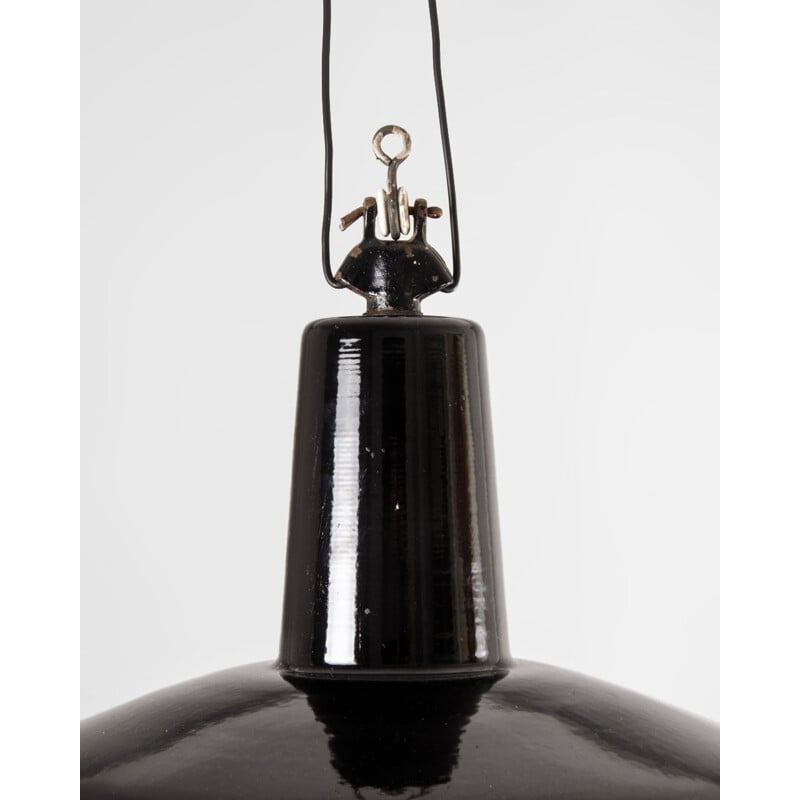 Black vintage pendant lamp, Germany 1950