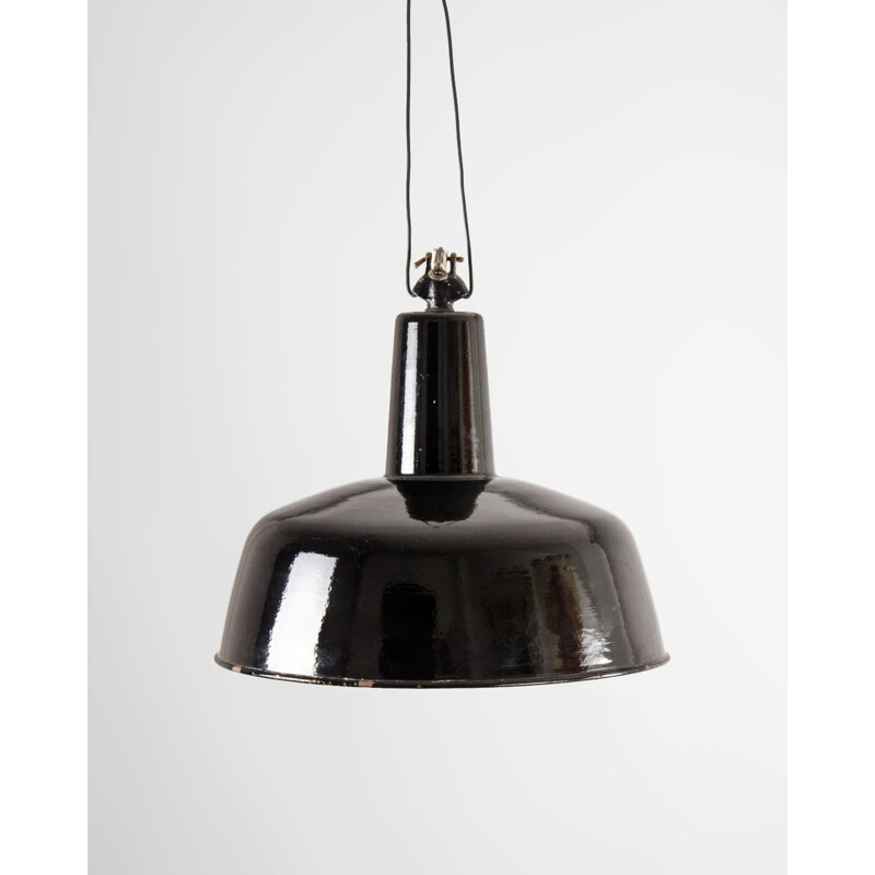 Black vintage pendant lamp, Germany 1950