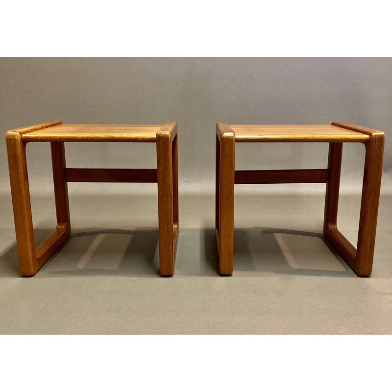 Pair of 1Scandinavian vintage side tables or bedside tables, 1950