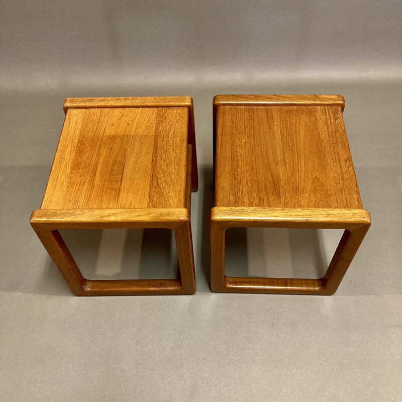 Pair of 1Scandinavian vintage side tables or bedside tables, 1950