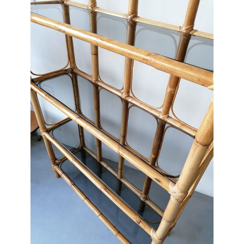 Vintage rattan shelves 1970