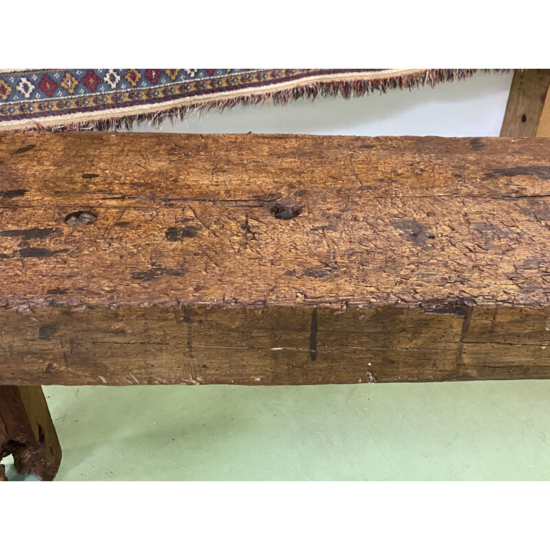 Vintage oak workbench with 1930's patina 