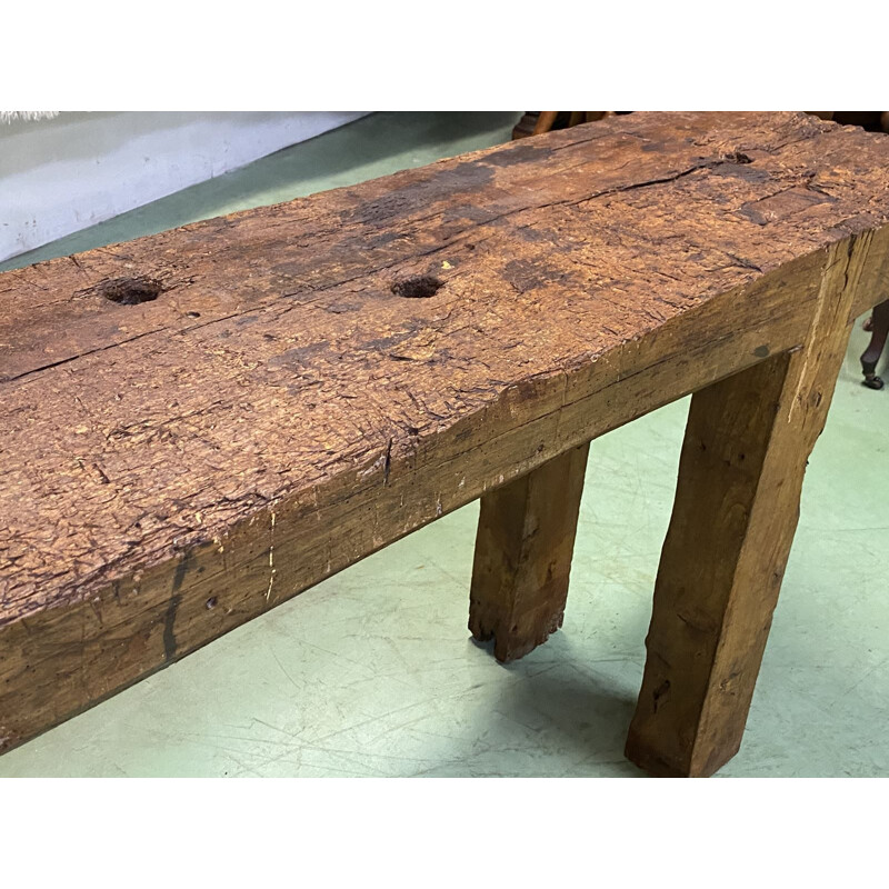 Vintage oak workbench with 1930's patina 