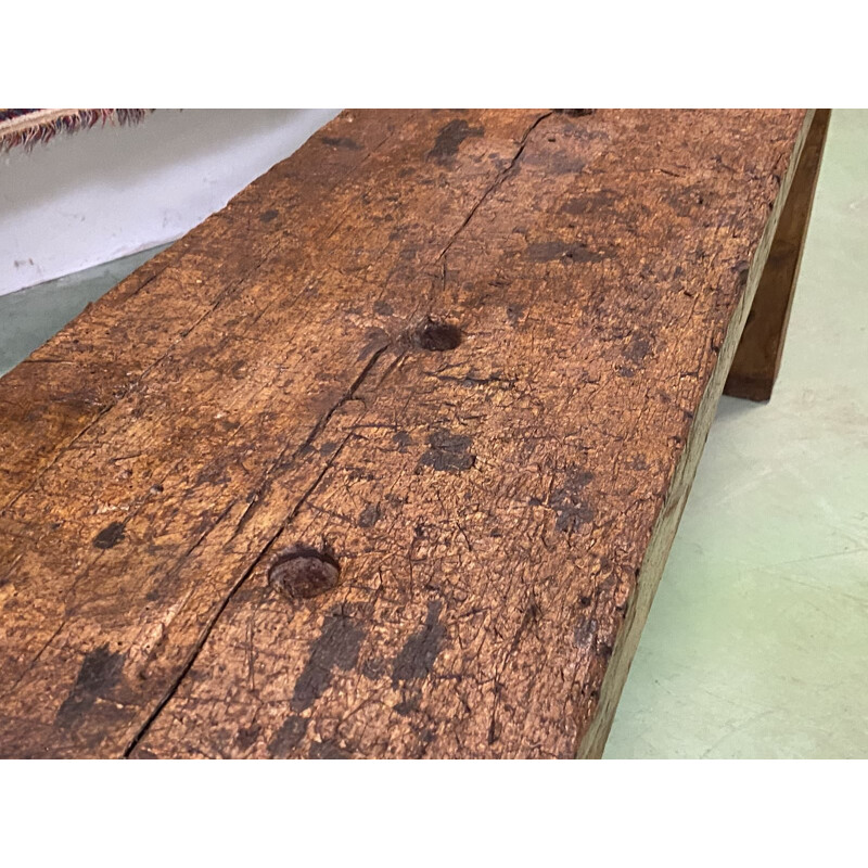 Vintage oak workbench with 1930's patina 