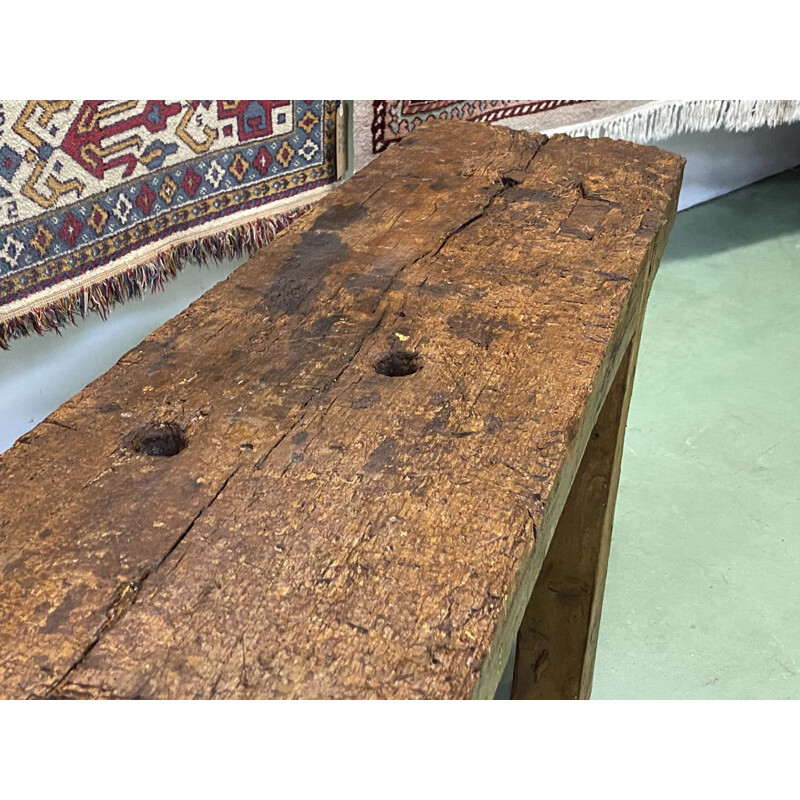 Vintage oak workbench with 1930's patina 