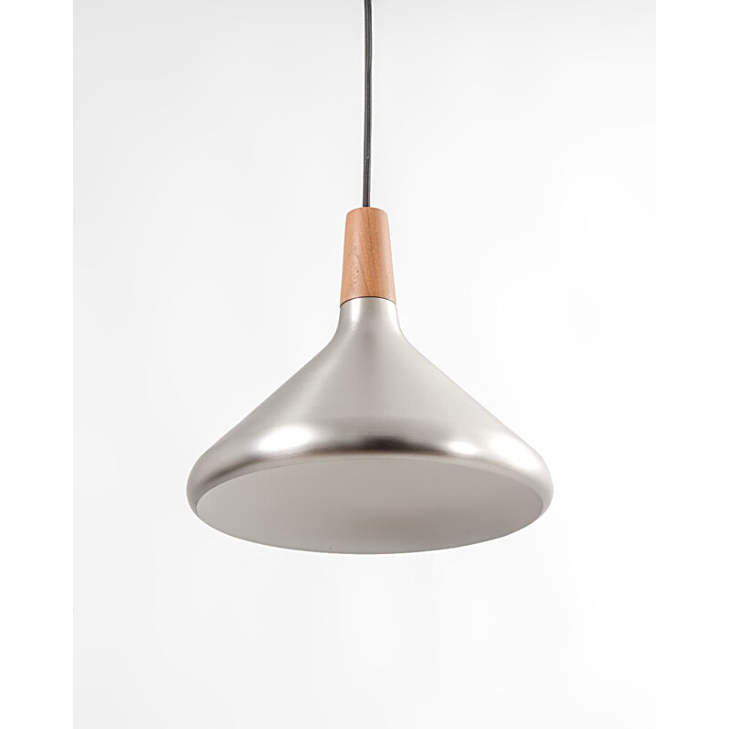 Vintage teak and metal pendant lamp, Denmark 1960