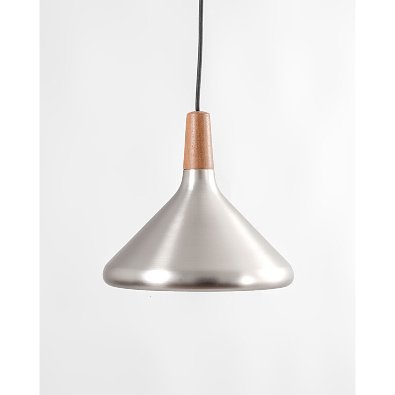 Vintage teak and metal pendant lamp, Denmark 1960