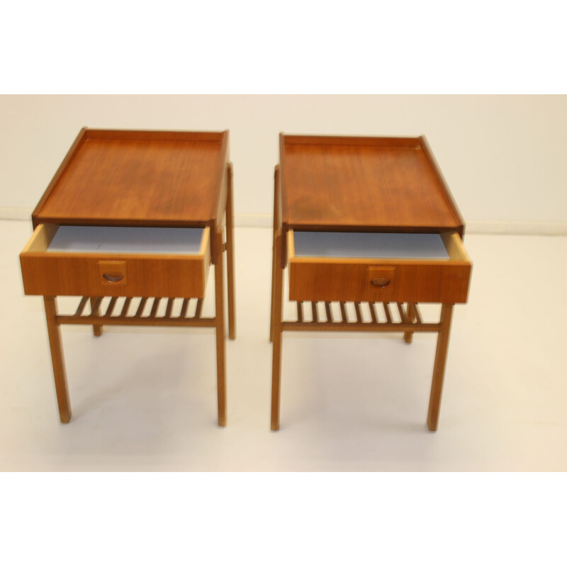 Pair of Vintage bedside tables swedish 1960