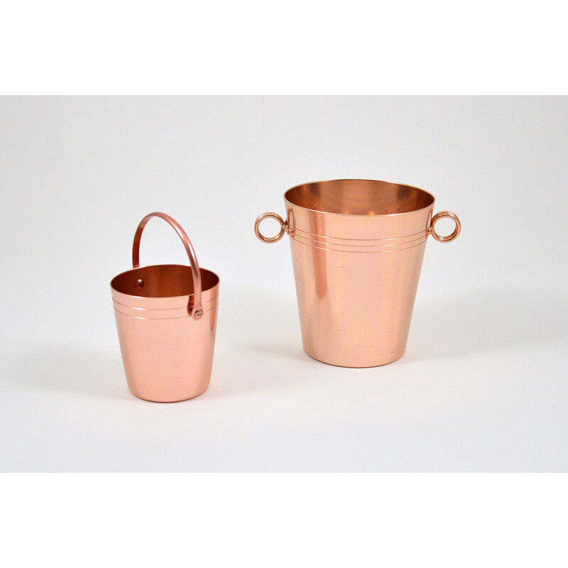Vintage wine cooler with ice bucket by Ettore Sottsass for Rinnovel, 1950