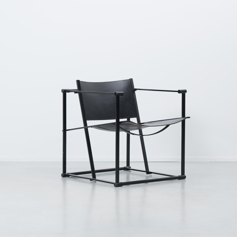 "FM62" Black cube chair and table set, Radboud Van Beckum  - 1984